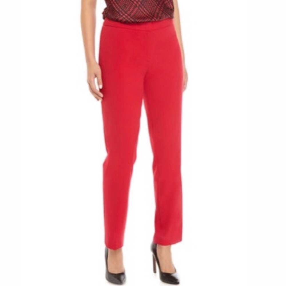 NWT Nine West Bi-Stretch Pants in Crimson Red, Size 6 New w/Tag